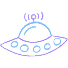 UFO  Space Doodle Crayon Kindergarten