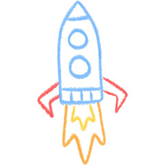 Rocket  Space Doodle Crayon Kindergarten