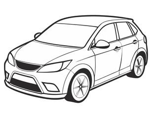 Sleek Sports Car Line Art Coloring Pages – Meticulously Detailed Illustration for Auto Enthusiasts!