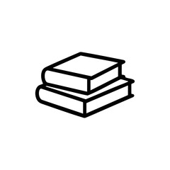 Small Stack of Books Line Icon — Minimal Book Pile Vector