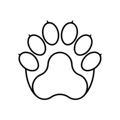 cat paw outline line art white background