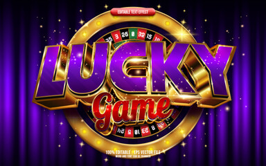 Lucky Game 3D editable text effect