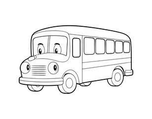 School Bus Line Art Coloring Pages – Perfect Outline for Creative Coloring Fun
