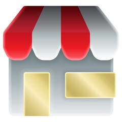 Store icon for business, store locator apps, online marketplace graphics, and retail interface elements