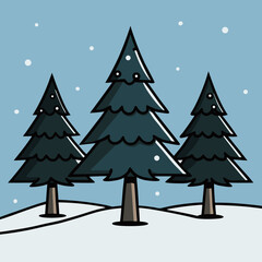 christmas tree in snow