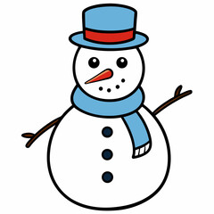 snowman on a white background