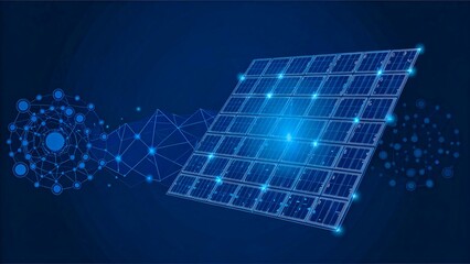 Clean Energy Solar Panel Technology Abstract Geometric Design Illustration