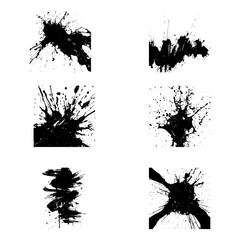 Set of black paint, ink brush strokes. Black brush strokes vector illustration. Artistic design element, paint smear, ink splatter, creative graphic element