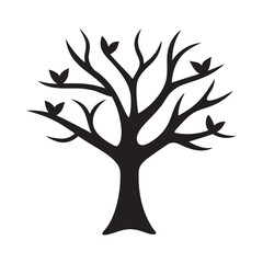 Tree With Hidden Animal Shapes Silhouette