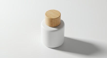 White bottle with wooden cap