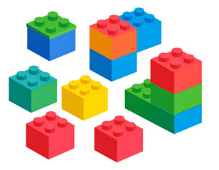 Fototapeta premium Colorful building blocks arranged in a design