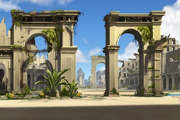 Fototapeta premium Ruins of an ancient city vista