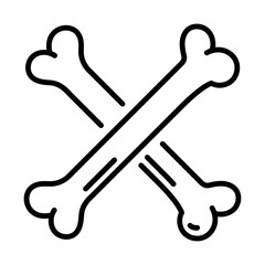 Crossed bones icon, representing Halloween and spooky themes