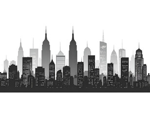 Obraz premium City skyline silhouette at night