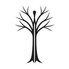 Obraz premium Tree Shaped Like Human Figure Silhouette