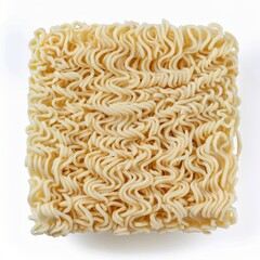 Dried Instant Noodles Block Close Up Shot Perfect for Packaging Design