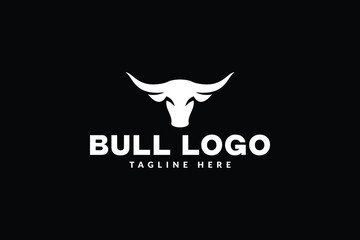 bull head logo design. logo icon vector illustration silhouette