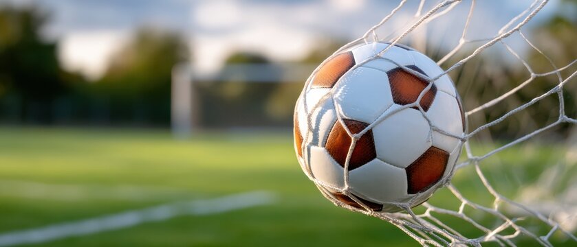 Soccer Ball in the Net: A Moment of Triumph