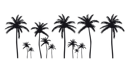 Palm tree silhouette vector illustration isolated on white backgroun