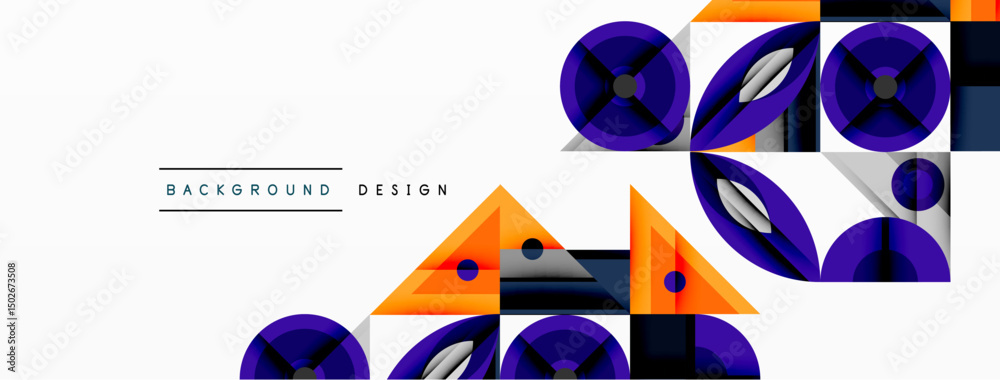 Aufkleber abstract geometric shapes, vibrant colors, modern design elements. composition features triangles, c