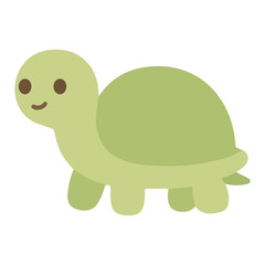 A cute, funny baby turtle cartoon illustration, a wild animal character design full of fun and nature