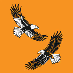 Obraz premium Sleek Eagle Diving Down Logo Vector on gradient Background