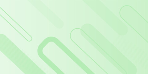 White abstract wide banner background with green geometric shapes. Minimal geometric. Modern futuristic concept. Suit for cover, header, business