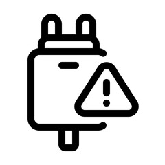 Adaptor Error Line Icon. Single icon, line vector icon