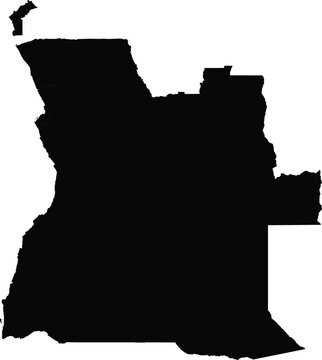 recommend clip art: black silhouette map outline of angola on white background