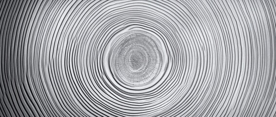 A close-up view of concentric circles, resembling a tree's growth rings, fading into a central point