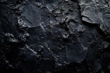 A close-up of a dark, textured surface with a cracked and uneven appearance