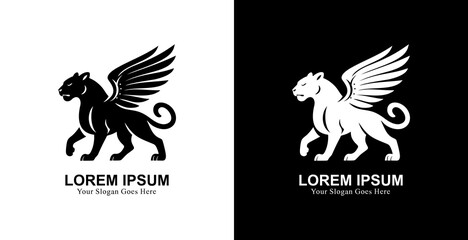 Modern style winged panther logo design © Yohanes