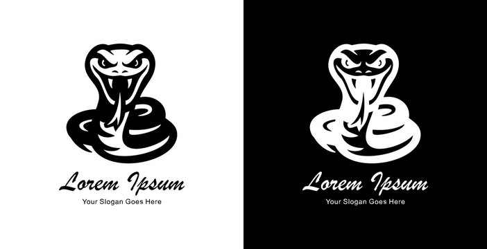 Very angry and modern anaconda logo design