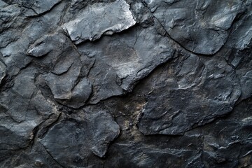 Close-up of a rough, dark, textured stone surface