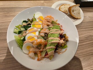 Shrimp Avocado Egg Salad Plate