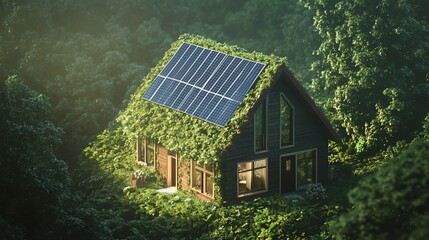 Eco-Friendly Cabin: Solar Powered Home Integrated with Nature