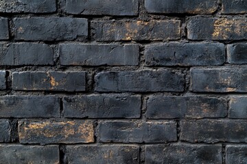 A close-up shot of a dark brick wall with subtle variations in color and texture