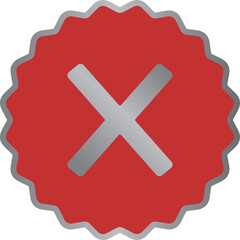 Simple cross mark icon vector