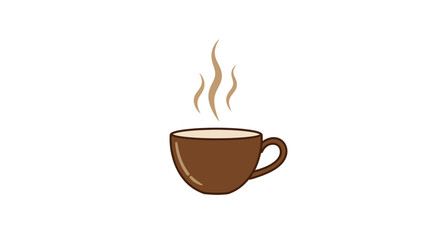 Obraz premium Cozy Coffee Cup Vector Illustration Simple Flat Design Icon