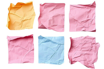 crumpled paper sheets isolated on white background