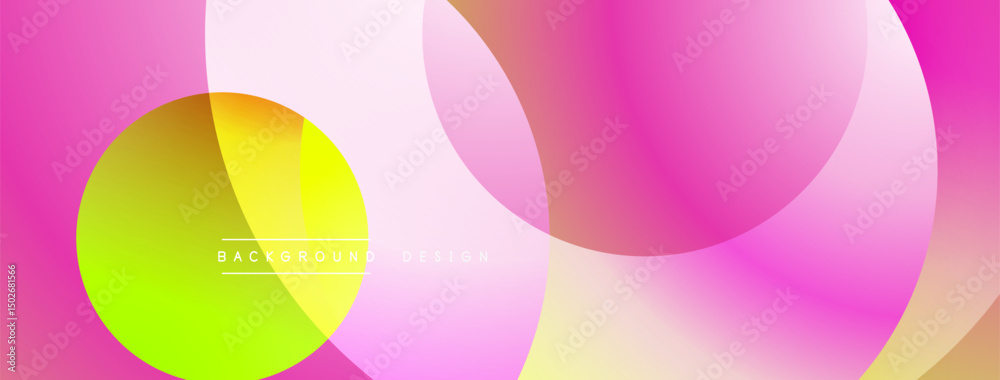 Poster Abstract fluid shapes overlap, creating vibrant pink, yellow gradients. Modern design suggests dynamic energy, smooth transitions.