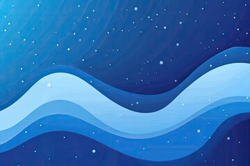 Abstract blue and white wavy design against a dark blue starry background