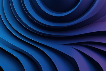 Abstract blue and purple swirling shapes with depth and dimension