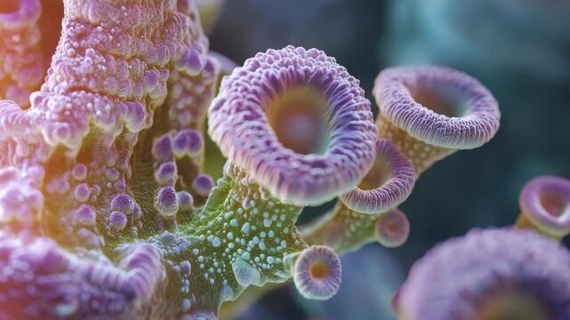 Cinematic macro shot of a microcosmos
