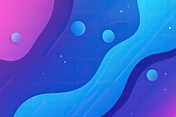 Abstract blue and purple background with flowing shapes and white dots