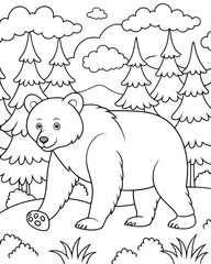 Bear coloring pages for kids