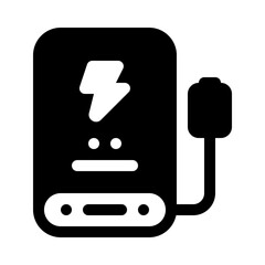 Powerbank Glyph Icon. Single icon, glyph vector icon