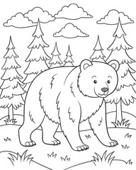Bear coloring pages for kids