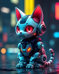Futuristic robot cat