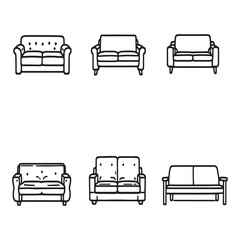 simple elegant sofa outline drawing for interior decoration